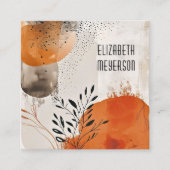 Abstracte Boho verlaat visitekaartje Contactkaartje (Voorkant)