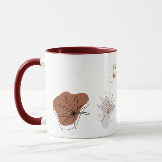 Abstracte Boho Vorm Bloem Botanische Naam Mok (Links)