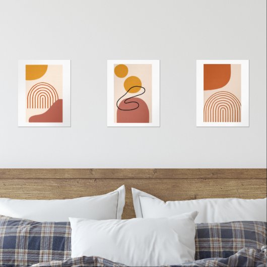 Abstracte Boho-vormen - Minimale muurkunstset Muurkunst Sets (Slaapkamer)