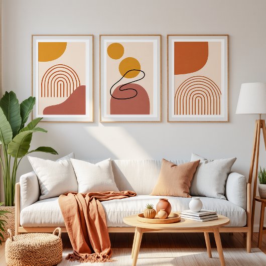 Abstracte Boho-vormen - Minimale muurkunstset Muurkunst Sets