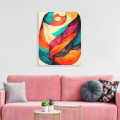 Abstracte Boho-vormschilderkunst met canvas schild (Insitu (Woonkamer))