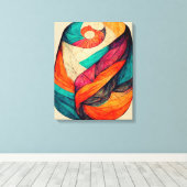 Abstracte Boho-vormschilderkunst met canvas schild (Insitu (Houten vloer))