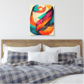 Abstracte Boho-vormschilderkunst met canvas schild Afdruk (Insitu (Slaapkamer))