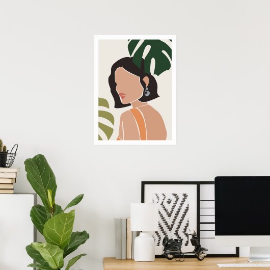 Abstracte Boho Vrouw Face Print (Thuiskantoor)