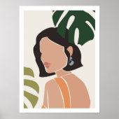 Abstracte Boho Vrouw Face Print (Voorkant)