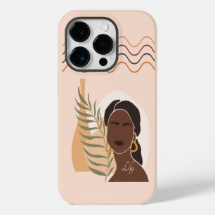 Abstracte Boho Vrouw Illustratie, Boho Chic iPhone 14 Plus Hoesje