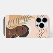 Abstracte Boho Vrouw Illustratie, Boho Chic iPhone Hoesje (Achterkant horizontaal)