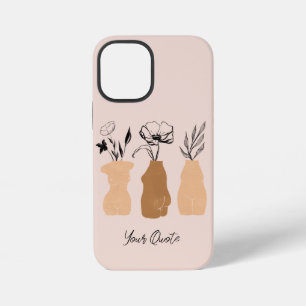 Abstracte Boho Vrouwen Illustratie , Aardetinten iPhone 12 Mini Hoesje