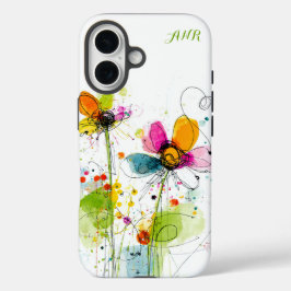 Abstracte Boho Waterverf Chic iPhone 16 Hoesje