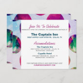 Abstracte Boho Waterverf Pink Weddenschap Informat Informatiekaartje (Voorkant / Achterkant)