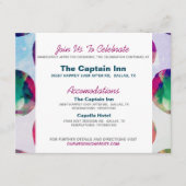 Abstracte Boho Waterverf Pink Weddenschap Informat Informatiekaartje (Voorkant)