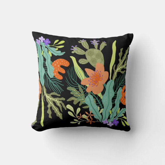 Abstracte Boho woestijnbloem Kussen (Voorkant)