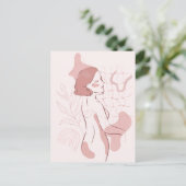 Abstracte Boho Woman Illustratie Briefkaart (Staand voorkant)