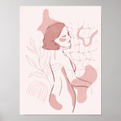 Abstracte Boho Woman Illustratie Poster (Voorkant)
