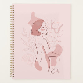Abstracte Boho Woman Illustration, Earthy Tones HP Planner