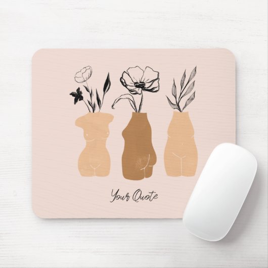 Abstracte Boho Women Illustration , Earthy Tones Muismat (Met muis)