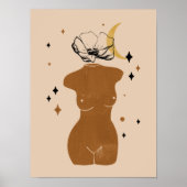 Abstracte Boho Women Illustration , Earthy Tones P Poster (Voorkant)