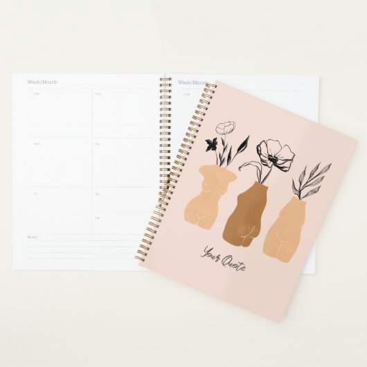 Abstracte Boho Women Illustration , Earthy Tones Planner (Display)