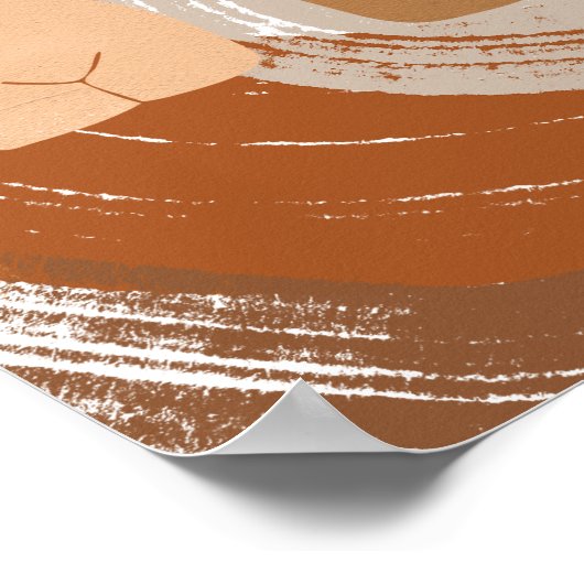 Abstracte Boho Women Illustration , Earthy Tones Poster (Hoek)