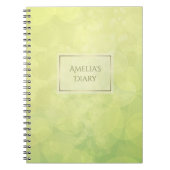 Abstracte bokeh groene limoen textuur. Naam. Notitieboek (Voorkant)