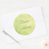 Abstracte bokeh groene limoen textuur. Naam. Ronde Sticker (Envelop)