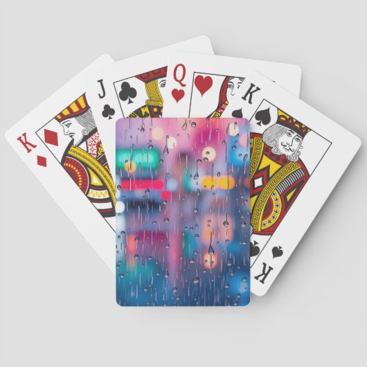 Abstracte Bokeh Rain Pokerkaarten (Achterkant)