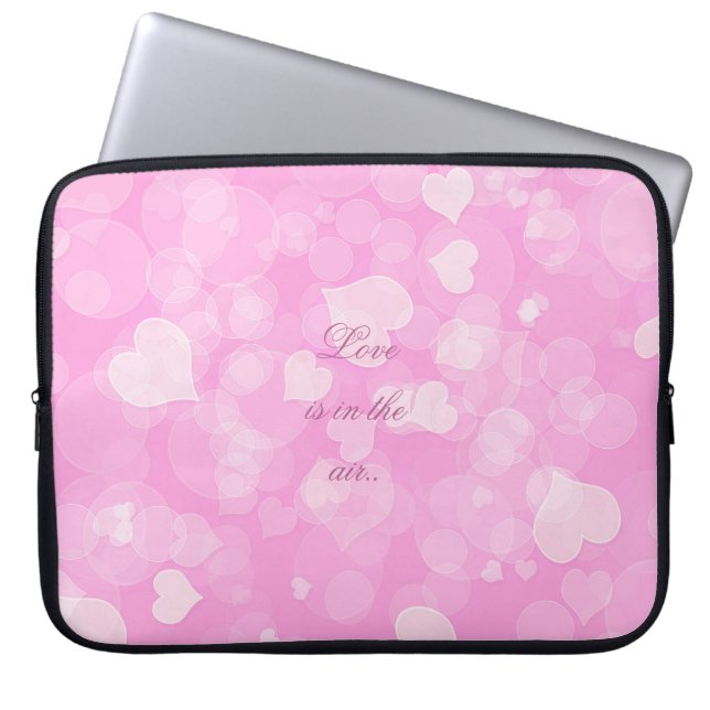 Abstracte bokeh roze texture.text. laptop sleeve (Voorkant)