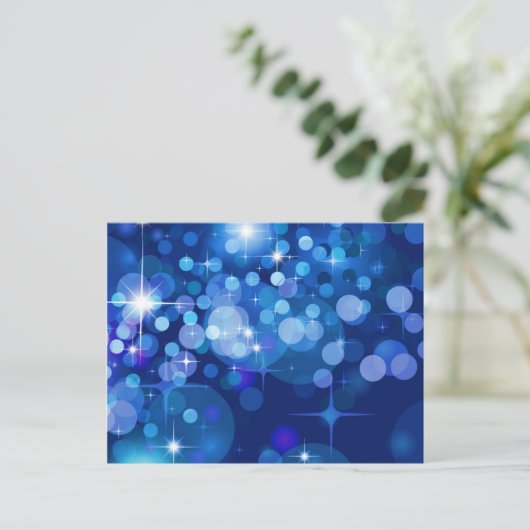 Abstracte Bokeh Stars Achtergrond ROYAL BLUE CIRCL Briefkaart (Staand voorkant)