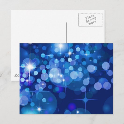 Abstracte Bokeh Stars Achtergrond ROYAL BLUE CIRCL Briefkaart (Voorkant / Achterkant)