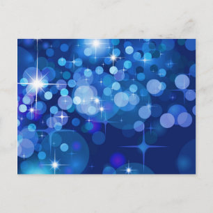 Abstracte Bokeh Stars Achtergrond ROYAL BLUE CIRCL Briefkaart