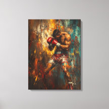 Abstracte bokser in actie - Krachtige sportkunst