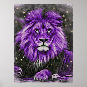*~* Abstracte bold Celestial LION AP23 Violet Poster