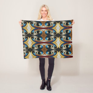Abstracte Bollen Patroon Dekbed Fleece Deken