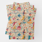 Abstracte Bollywood dansers Inpakpapier Vel (In situ)