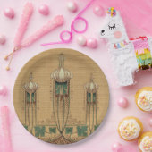 Abstracte bolvormige Art Nouveau Shape Fleur-de-li Papieren Bordje (Feest)