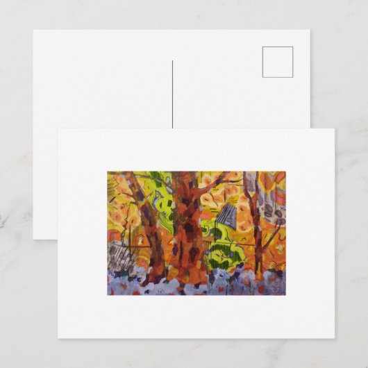 Abstracte bomen briefkaart (Voorkant / Achterkant)