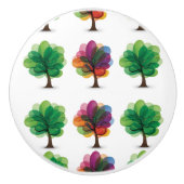 Abstracte bomen Ceramic Knob. Keramische Knop (Voorkant)