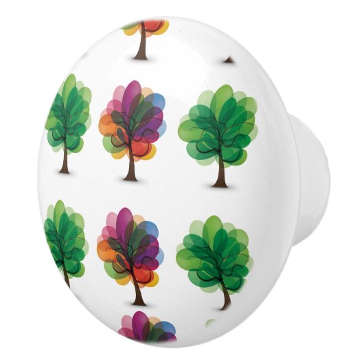 Abstracte bomen Ceramic Knob. Keramische Knop (Rechts)