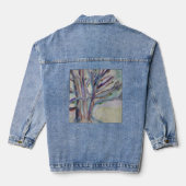 Abstracte bomen denim jacket (Achterkant)