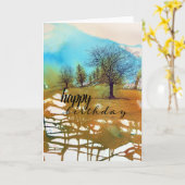 Abstracte bomen in de Waterverf Kaart (Gele Bloem)