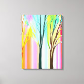 Abstracte Bomen in Veelkleurige Pastels Canvas Afdruk (Voorkant)