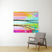 Abstracte Bomen in Veelkleurige Pastels Wandkleed (In Situ (horizontaal))