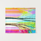 Abstracte Bomen in Veelkleurige Pastels Wandkleed (Voorkant (horizontaal))