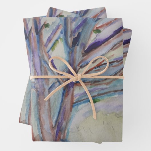 Abstracte bomen inpakpapier vel (In situ)