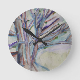 Abstracte bomen ronde klok
