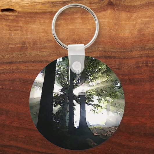 Abstracte bomen sleutelhanger (Voorkant)