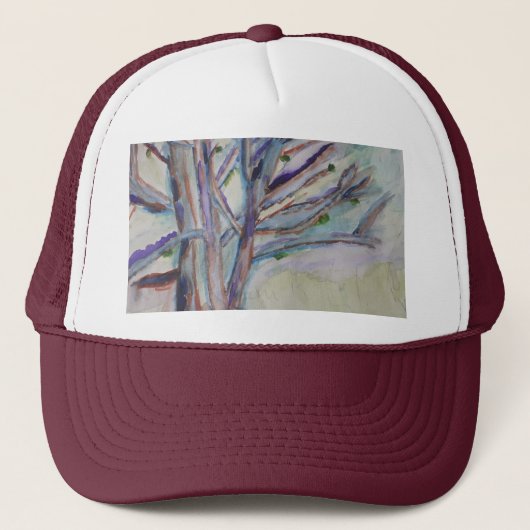 Abstracte bomen trucker pet (Voorkant)