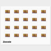 Abstracte bomen vierkante sticker (Vel)