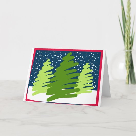 Abstracte Boom 2 Feestdagen Kaart (Voorkant)