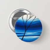 Abstracte boom blauwe lucht ronde button 5,7 cm (Voorkant /achterkant)